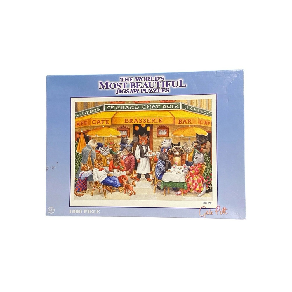 Gale Pitt Cafe Cats Crown Andrews 1000 Piece Jigsaw Puzzle 2003
